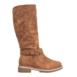 Super Me Botas Com Pele De Carneiro castanho