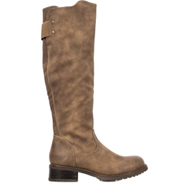 Super Me Botas de couro ecológico castanho