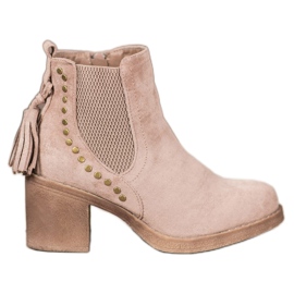 Small Swan Botas chelsea com franjas marrom