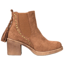 Small Swan Botas chelsea com franjas marrom