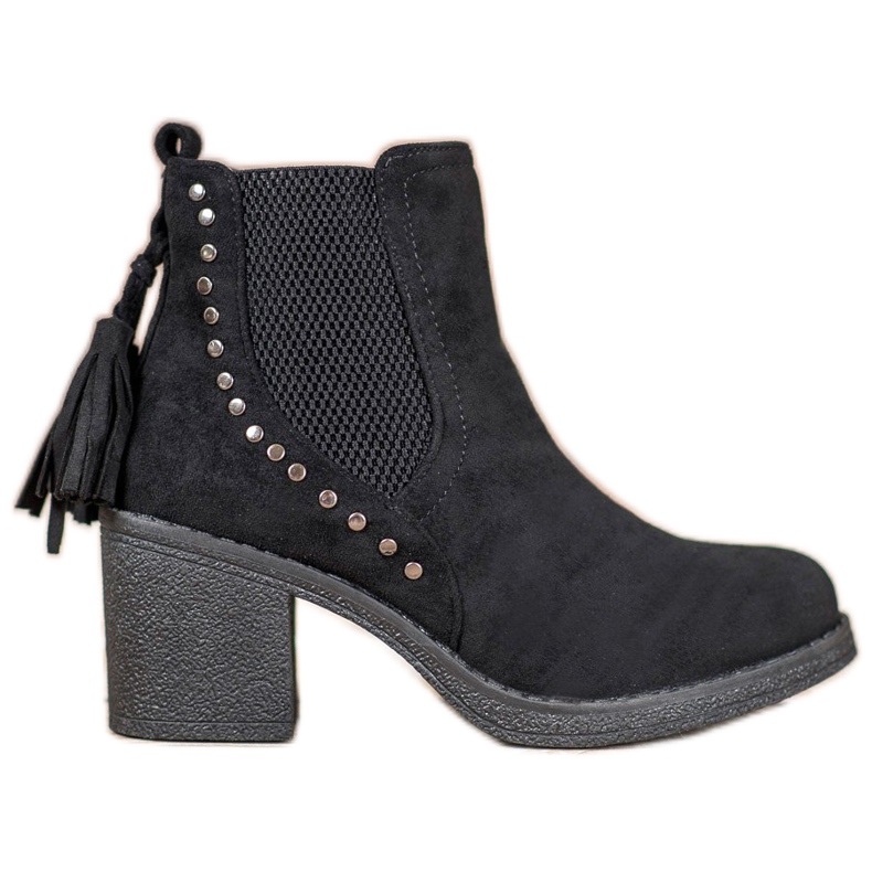 Small Swan Botas chelsea com franjas preto