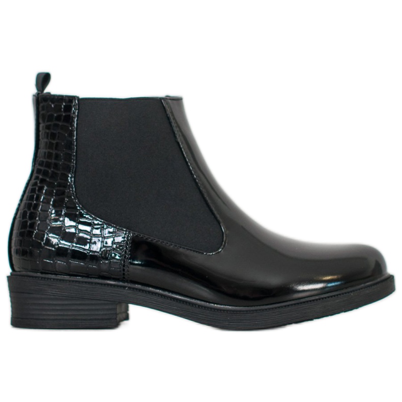 SHELOVET Botas lacadas com estampa de cobra preto