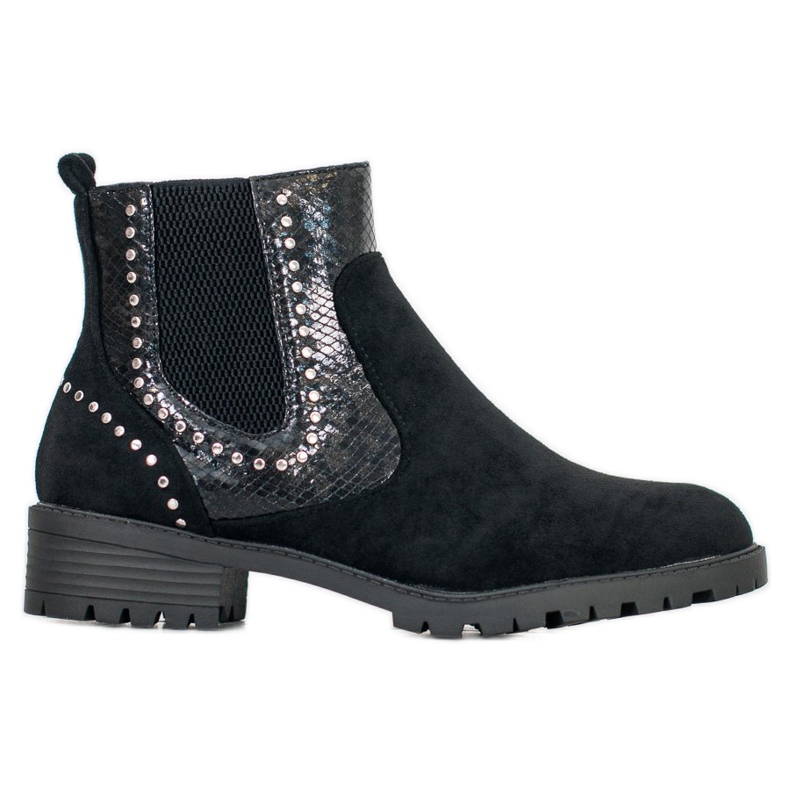 Small Swan Snake Print Chelsea Boots preto