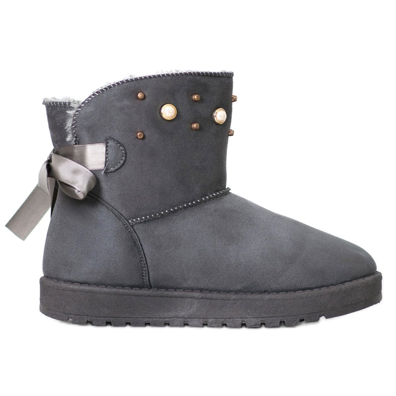 SHELOVET Mukluki com miçangas cinza