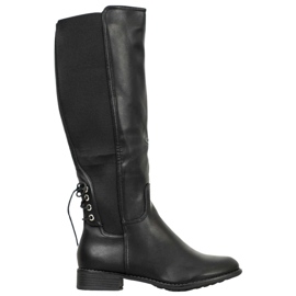 SHELOVET Botas de couro ecológico preto