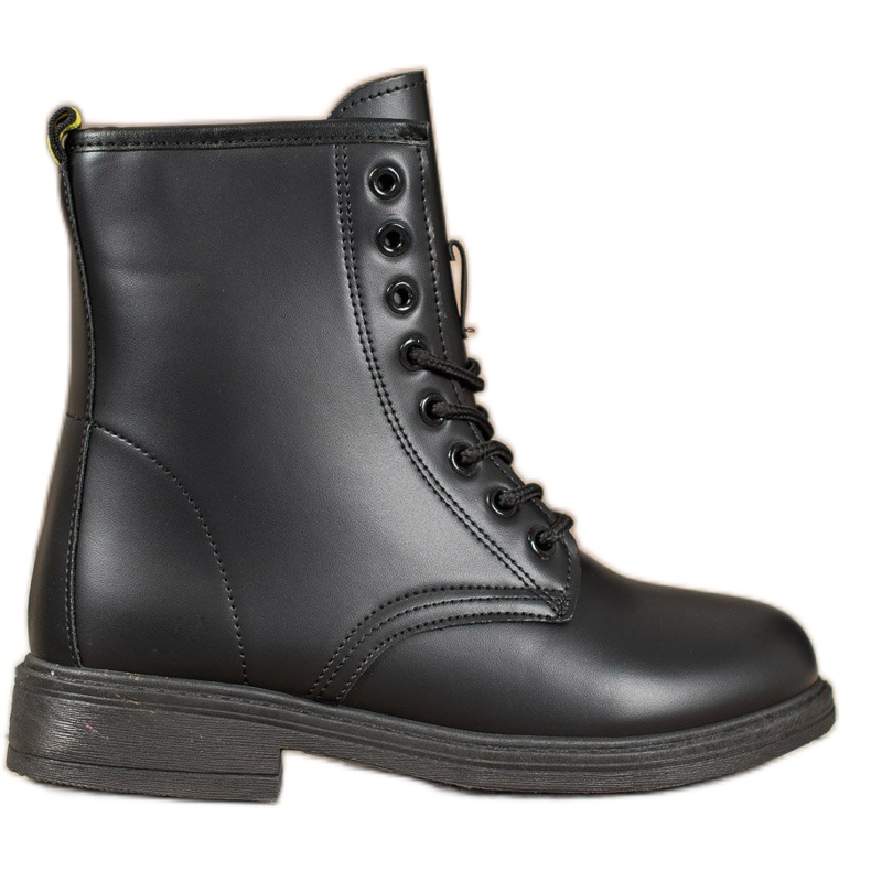 SHELOVET Botas pretas de amarrar preto