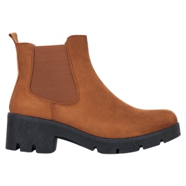 SHELOVET Chelsea Boots na plataforma marrom