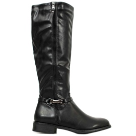 Super Me Botas de equitação com zíper preto Super Me Botas de equitação com zíper preto