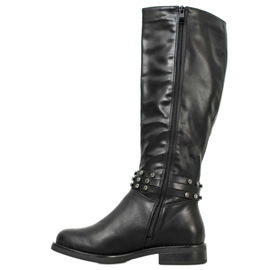 SHELOVET Botas pretas com zircônia cúbica preto