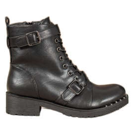 Cm Paris Botas de amarrar com fivela preto