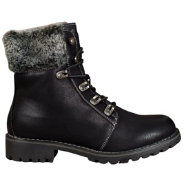 SHELOVET Caçadores amarrados com pele preto