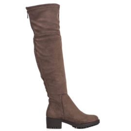 Super Me Botas de coxa na plataforma verde Super Me Botas de coxa na plataforma verde