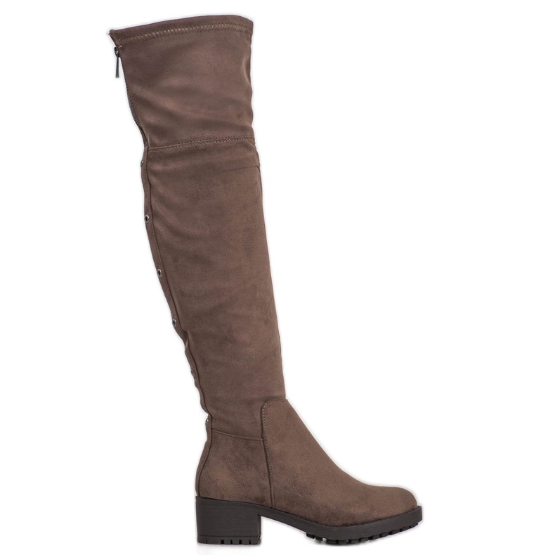 Super Me Botas de coxa na plataforma verde