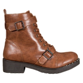 Cm Paris Botas de amarrar com fivela marrom