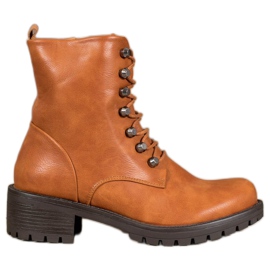 Kayla Trabalhadores de rocha com couro ecológico marrom