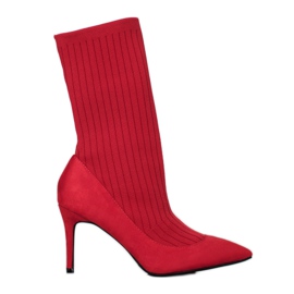 SHELOVET Botas de salto alto vermelho
