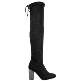Super Me Botas Com Salto Decorativo preto