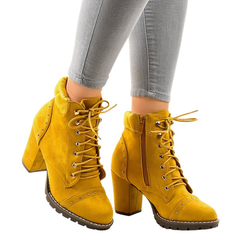 Botins de camurça amarela 995-31 amarelo