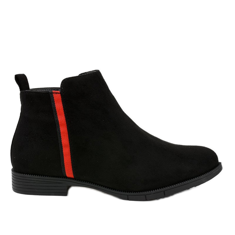 Botas pretas rasas femininas com pele C08 preto Botas pretas rasas femininas com pele C08 preto