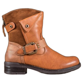 Super Me Botas Com Fivela Decorativa castanho