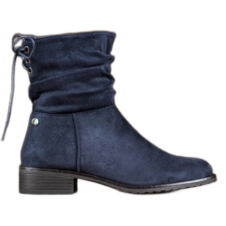 Flyfor Botas de camurça com salto plano azul Flyfor Botas de camurça com salto plano azul