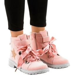 BM Botas de caminhada rosa com estrela TL51-4