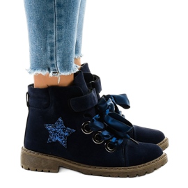 Botas de caminhada azul-marinho com estrela TL51-2