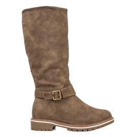 Super Me Botas Com Pele De Carneiro castanho