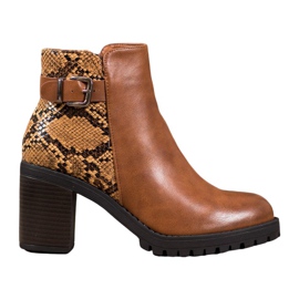 Seastar Botas de plataforma com estampa de cobra marrom multicolorido