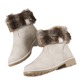 Botas isoladas bege com pele A6305