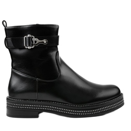 Botas rasas pretas com diamantes C-68 preto