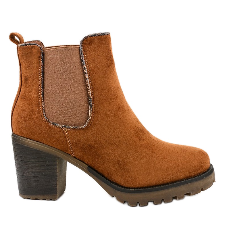 Botins marrons com elástico M10-7 castanho