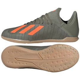 Sapatos de interior adidas X 19.3 In Jr EF8376 cinza cinza