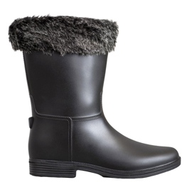 SHELOVET Botas de chuva com pele preto