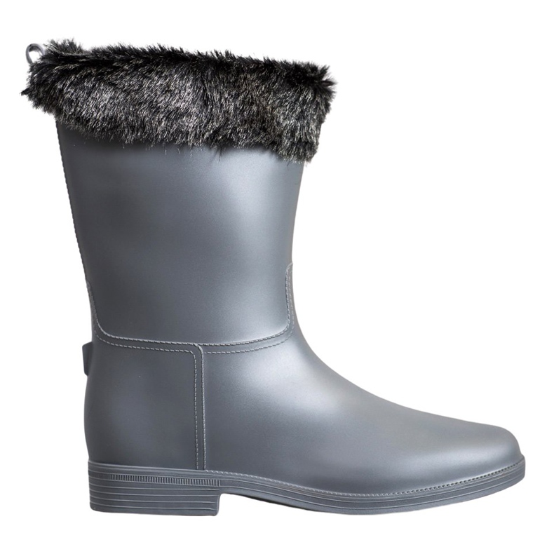 SHELOVET Botas de chuva com pele cinza