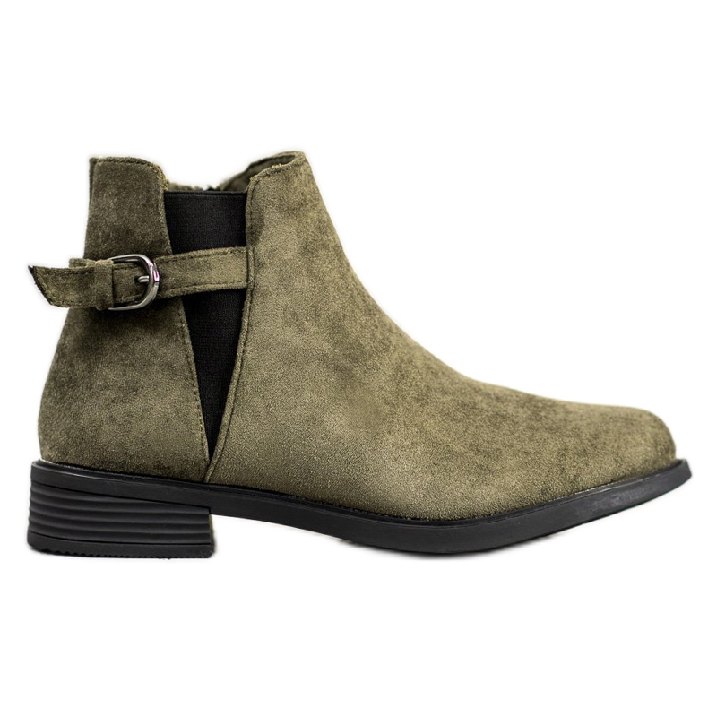 Ideal Shoes Botinhas de camurça verde