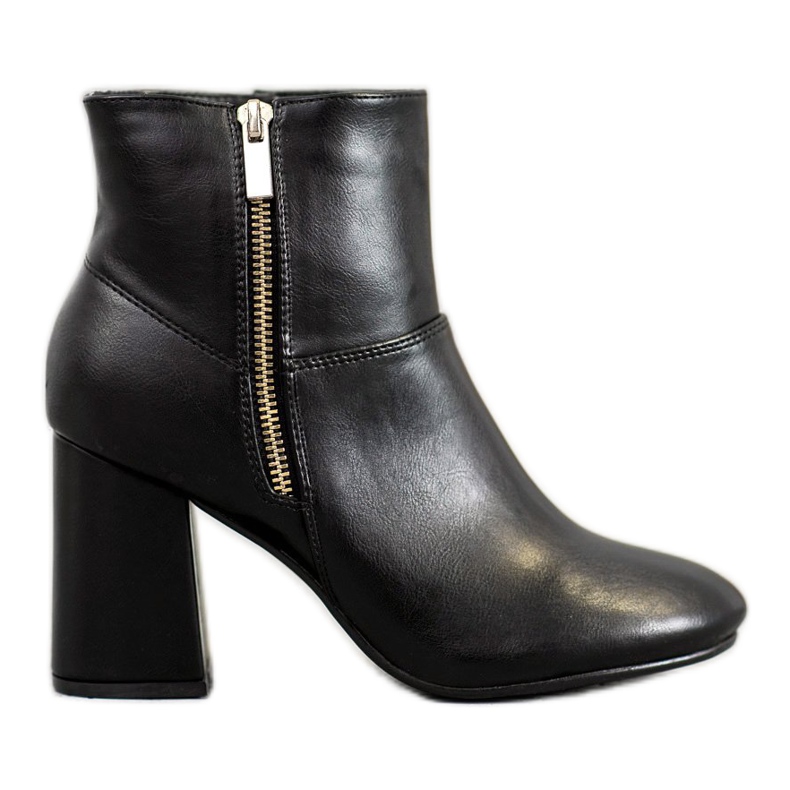 Tina&Co Botas elegantes de couro ecológico preto