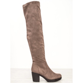 SHELOVET Botas com salto marrom