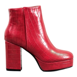 Small Swan Botas na plataforma vermelho