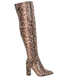 Seastar Botas estampadas de cobra no joelho verde Seastar Botas estampadas de cobra no joelho verde