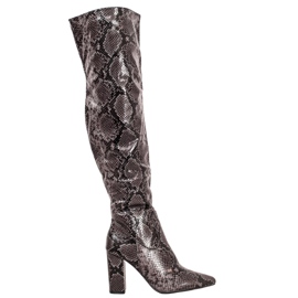 Seastar Botas estampadas de cobra no joelho preto multicolorido Seastar Botas estampadas de cobra no joelho preto multicolorido