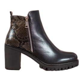 Seastar Botas de plataforma com estampa de cobra preto