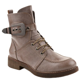 Botas cáqui e botas com fechos 404