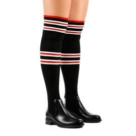 Botas de mosqueteiro pretas meia FD-69 preto