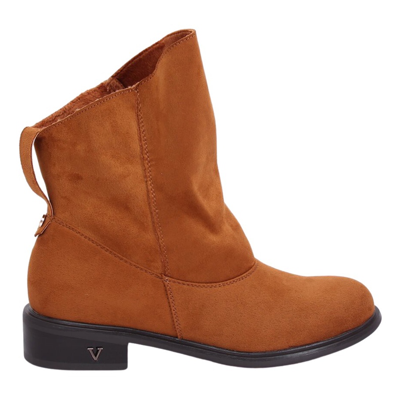 Botas com parte superior do camelo com babados Camelo 6672 castanho
