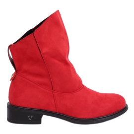 Botas com parte superior enrugada vermelho 6672 Vermelho