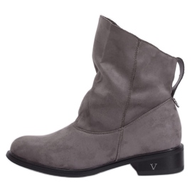 Botas cinza com parte superior enrugada 6672 Cinza