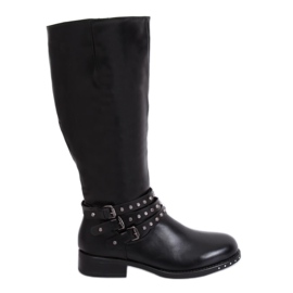 Botas de equitação pretas com tachas pretas Y208 Black II Quality preto