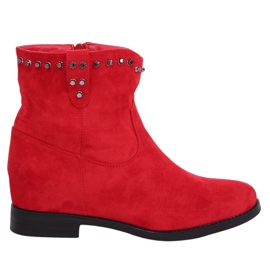 Botas vermelhas em uma cunha oculta G-7606 Vermelho