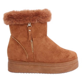 Botas de neve em camelo PP-30 pele de camelo castanho